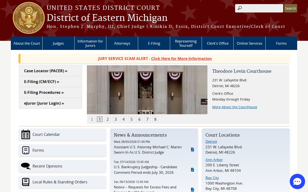 Alpena County arrest warrant federal layer in the Eastern District of Michigan